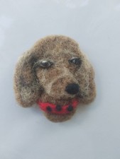 hand made needle Felted Brooch Spaniel