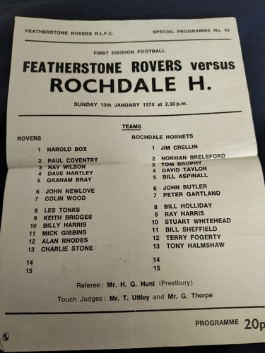 Featherstone rovers rochdale - featherstone, v