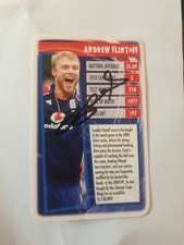 SIGNED TOP TRUMPS WORLD CRICKET STARS-ANDREW FLINTOFF