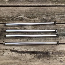 Mid-Century Dansette Legs - Silver Chrome Metal With Feet 14.5” Long