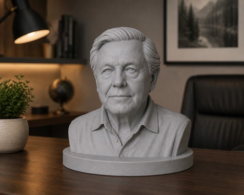 David attenborough bust statue - bust,