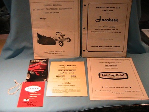 Vintage lawnmower manuals - vintage,
