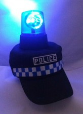 Custom Police Disco Ball Party Cap Hat Blue Light Festival Fancy Dress Stag Hen