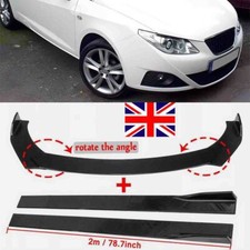 For Seat Ibiza MK4 6J 2008-2015 Front Bumper Lip Spoiler Splitter Side Skirts UK