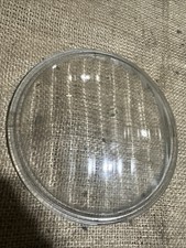 Vintage Ford Car Commercial Headlamp Lens 7W, Clear Glass Ribbed 6 5/8” Dia