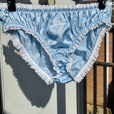 VTG Style Full Bottom super glossy CD Knickers Panties Size XL Blue ??