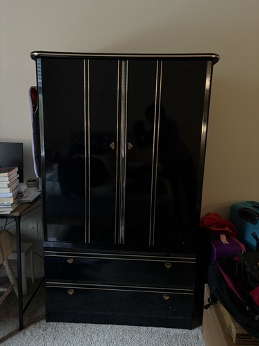 Black wardrobe with - black,