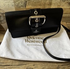 Vivienne Westwood Black Buckle Trim Alex Shoulder / Hand Bag VGC