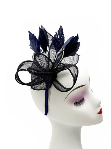 Feather looped fascinator - looped,