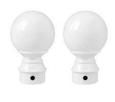 2PC WHITE GLOSS METAL BED POST