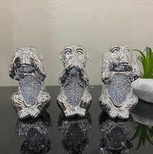 Set of 3  Wise Monkey Bling