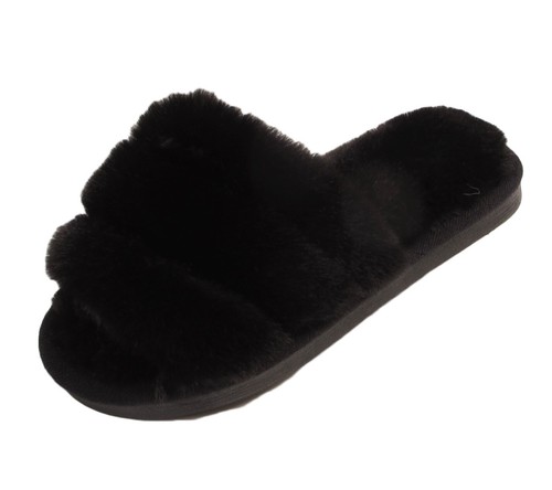 Ladies fluffy sliders mules - ladies,