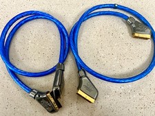 2 off QED Silver Reference SQART SCART Cables 1m Dual Screen Retro Gaming / AV