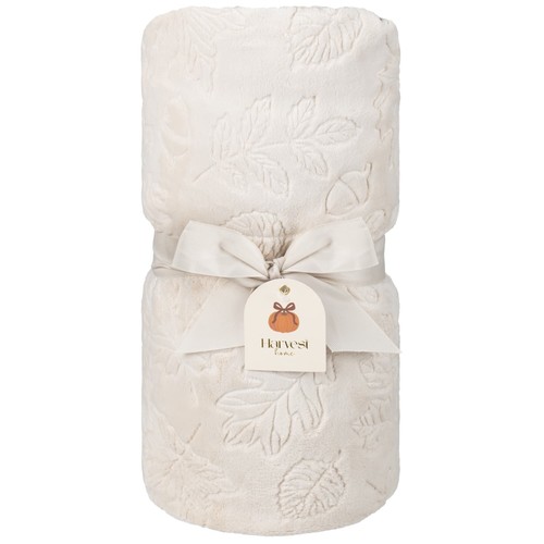 Harvest leaf embossed throw - leaf,