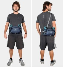 Waterfly Hiking Waist Pack Bum Bag with Bottle Holder Dark Blue 