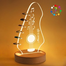 Personalised Night Light Acrylic Guitar Pick Holder LED Lamp Gift for Guitarist