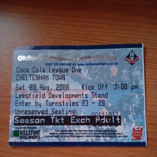 Ticket 2008 2009 8 - 2008/2009, 23/8/2008