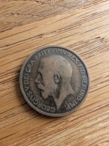 King george half penny coin - king, v