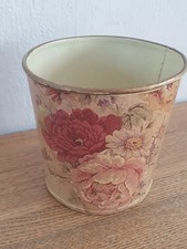 Rare: Gisela Graham Tin Plant Pot. 3.5" High 3.5" in Diameter