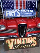 STUNNING Hand Painted (not Enamel) Metal Sign FRY’S