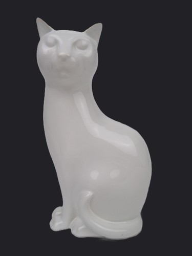 White poole pottery cat - poole,