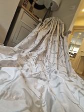 Dunelm 66x90" Pair Curtains Zen White Floral Leaf Eyelet Patio Doors Full Length