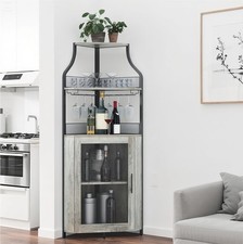 Corner Bar Cabinet with Wine