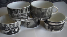 5 British Airways Collectible Fine China Coffee Cups city Scenes. Royal Doulton