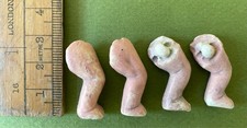 Antique dollhouse baby doll legs, porcelain, elastic fixing, X 2 pairs