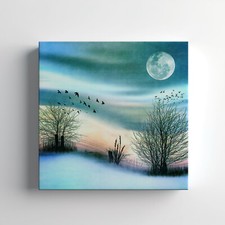 Birds Winter Scenery Canvas