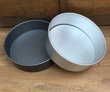 Silverwood & Judge Cake Tin Pan Loose Base 11”/28cm Round Straight Side X 2