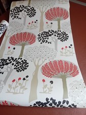 Arthouse Vintage Wallpaper, 416502 Bernwood Red, trees, 2 rolls, washable