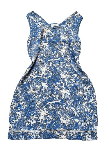 Next blue white paisley - white, linen