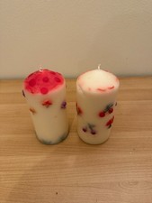 2 large scented pillar candles