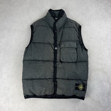 Stone Island Lino Resinato Down TC Puffer Gilet Large Coat Black 4875