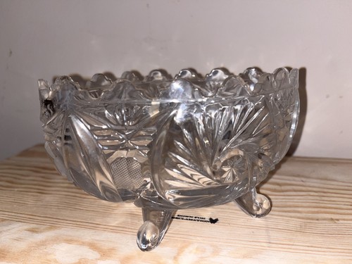 Vintage crystal dish bowl - vintage,