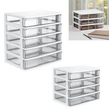 A4 Paper 4/5/6 Drawers Plastic Storage Tower Unit Office Desk Tabletop Desktop