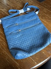 Pia Jewellery Blue Leather Handbag 100% Full Grain Cow Leather NEW