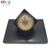 Retro 1970s Soviet Black Bakelite Desk Thermometer | Vintage Home Office Decor
