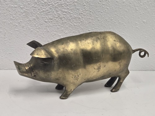 Vintage solid brass pig - vintage,