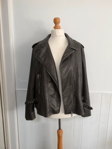 Zara oversized leather moto - oversized,
