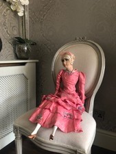 Antique French Boudoir Doll 1920s Lafitte- Desirat? Moulded hands pearl necklace