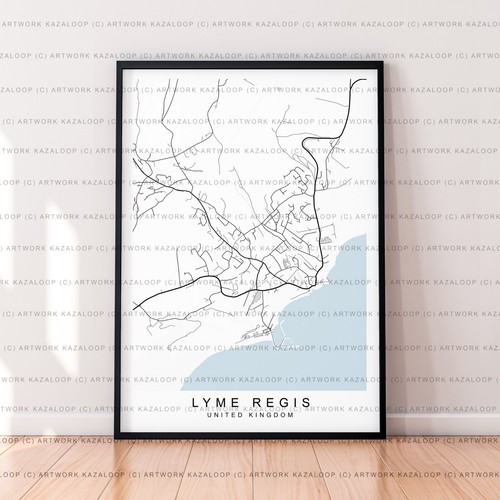 Lyme regis map poster - lyme,