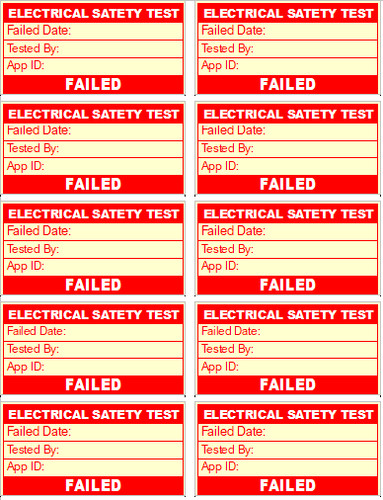 Pat test stickers - pat,