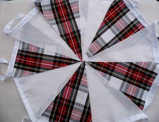 TARTAN FABRIC BUNTING. BURNS NIGHT. HOGMANY.ANY LENGTH.HESSIAN.