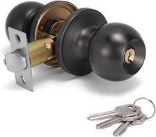 Probrico Privacy Door Knobs Round Entry Lock Interior Handles Passage Dummy