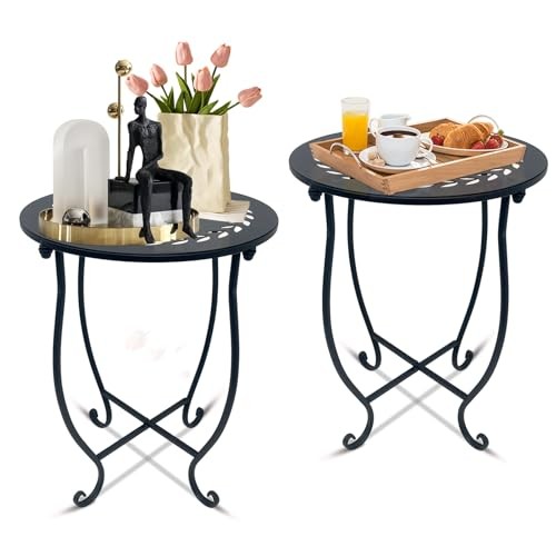 Round side table set - round,