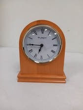 Wm.Widdop Wooden Mantel Clock Arched with Roman Numeral Hour Markers