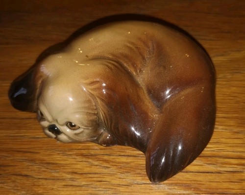 Vintage pekingese porcelain - pekingese,