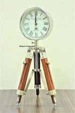 Wooden Tripod Clock Vintage